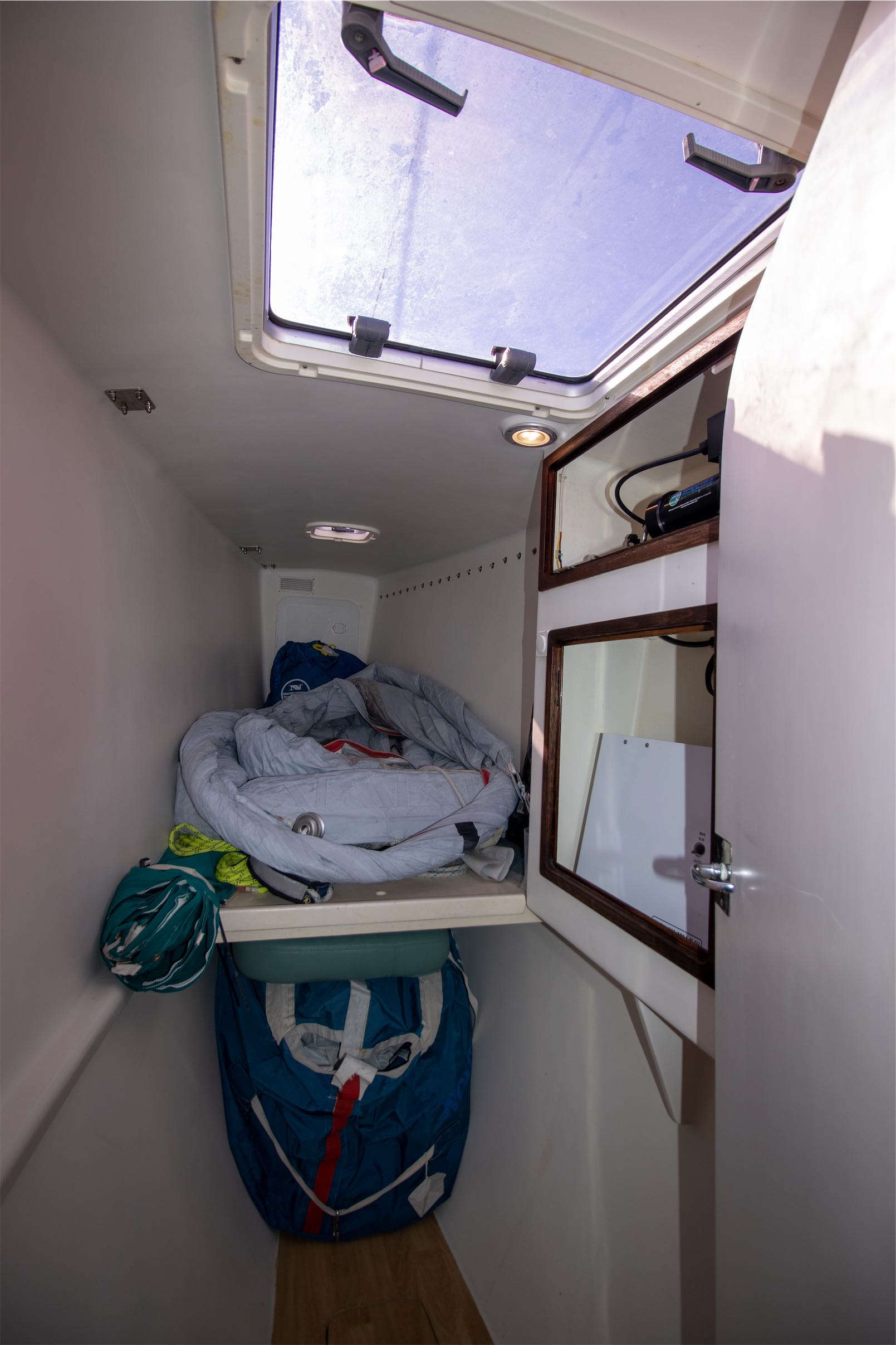  Sail Locker with large deck hatch 